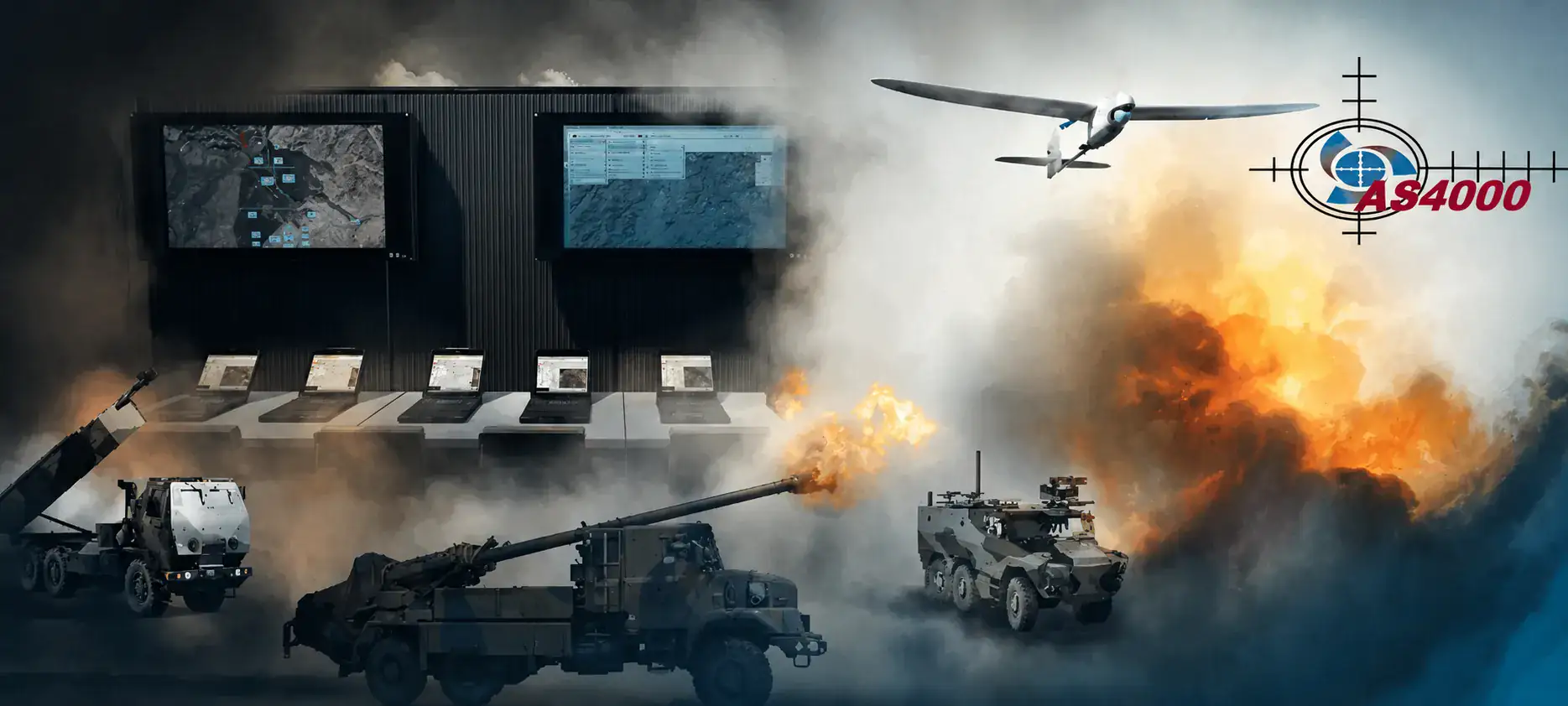 AS4000 fire control and battlefield management system montage