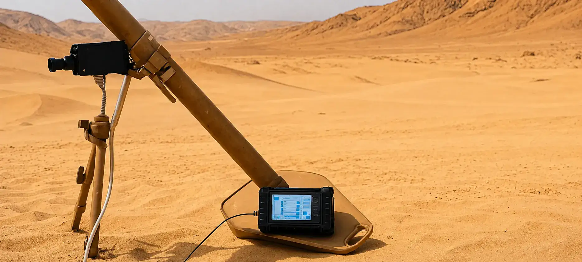 Mortar optical heading and reference sighting system in a field environment